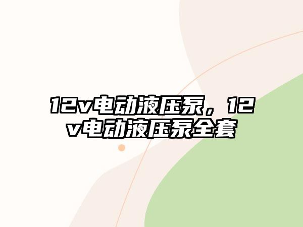 12v電動(dòng)液壓泵，12v電動(dòng)液壓泵全套