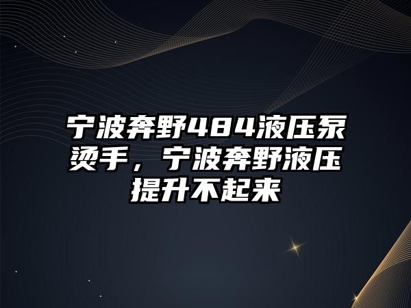 寧波奔野484液壓泵燙手，寧波奔野液壓提升不起來