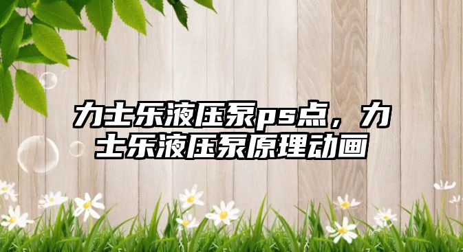 力士樂液壓泵ps點，力士樂液壓泵原理動畫