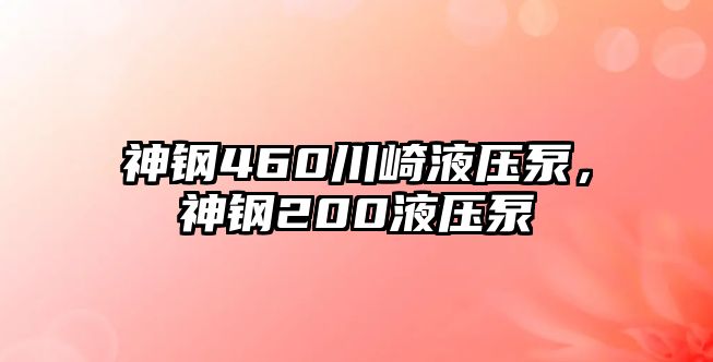 神鋼460川崎液壓泵，神鋼200液壓泵