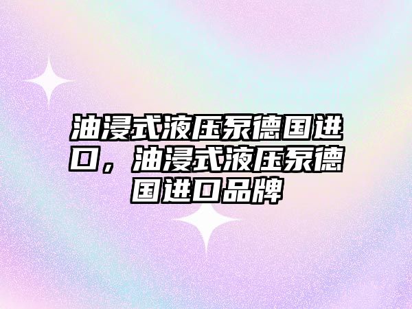 油浸式液壓泵德國進(jìn)口，油浸式液壓泵德國進(jìn)口品牌