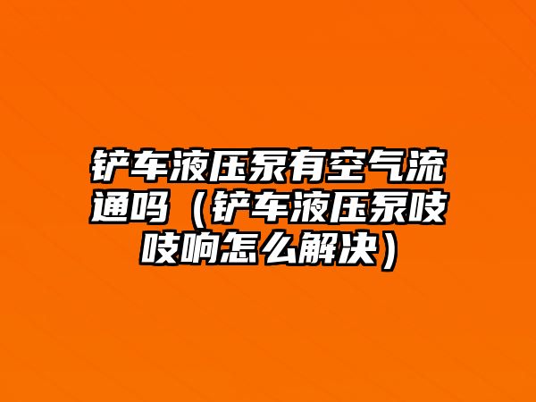 鏟車液壓泵有空氣流通嗎（鏟車液壓泵吱吱響怎么解決）