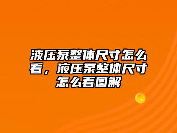 液壓泵整體尺寸怎么看，液壓泵整體尺寸怎么看圖解