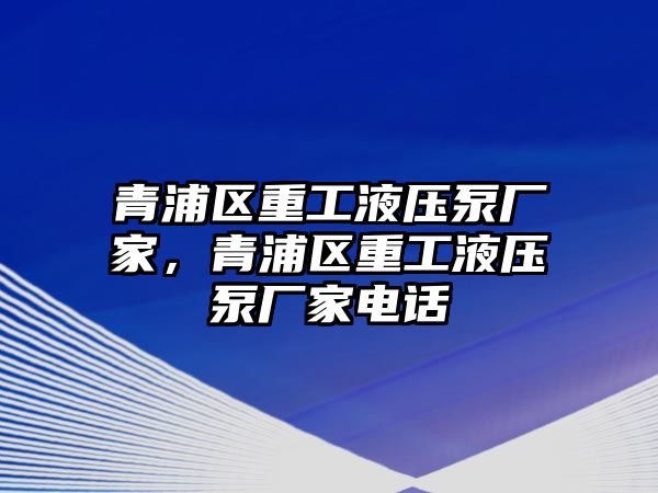 青浦區(qū)重工液壓泵廠家，青浦區(qū)重工液壓泵廠家電話