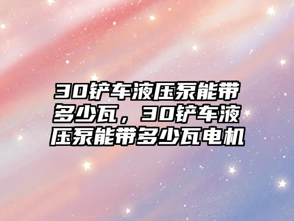 30鏟車液壓泵能帶多少瓦，30鏟車液壓泵能帶多少瓦電機