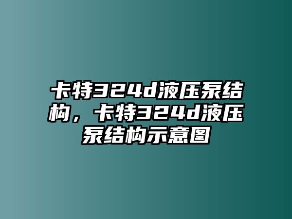 卡特324d液壓泵結(jié)構(gòu)，卡特324d液壓泵結(jié)構(gòu)示意圖