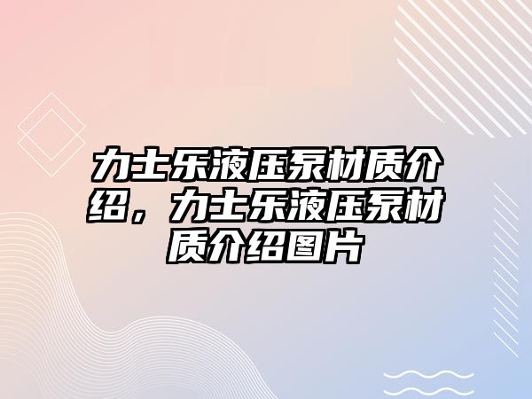 力士樂液壓泵材質(zhì)介紹，力士樂液壓泵材質(zhì)介紹圖片