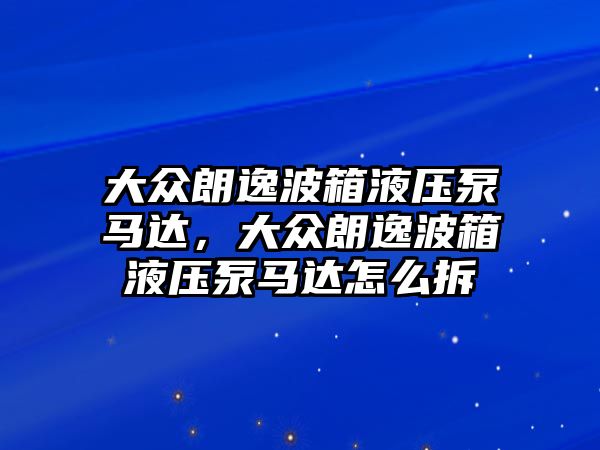 大眾朗逸波箱液壓泵馬達(dá)，大眾朗逸波箱液壓泵馬達(dá)怎么拆