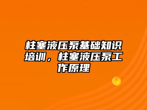 柱塞液壓泵基礎知識培訓，柱塞液壓泵工作原理