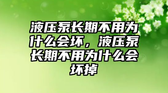 液壓泵長期不用為什么會(huì)壞，液壓泵長期不用為什么會(huì)壞掉