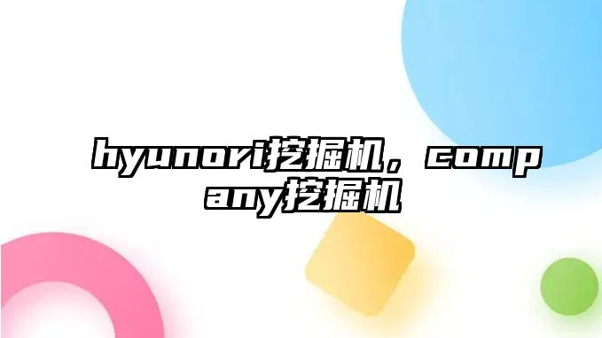 hyunori挖掘機，company挖掘機