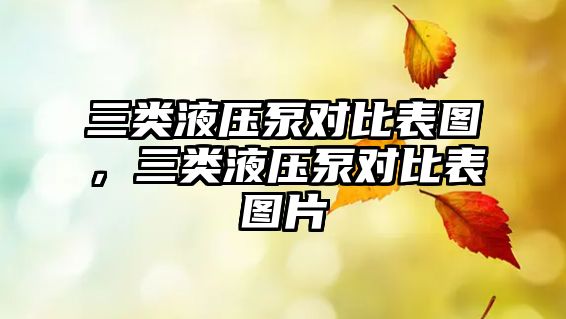 三類液壓泵對比表圖，三類液壓泵對比表圖片