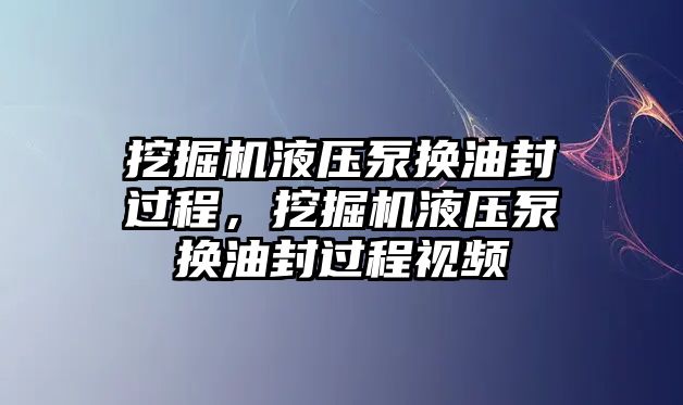 挖掘機(jī)液壓泵換油封過程，挖掘機(jī)液壓泵換油封過程視頻