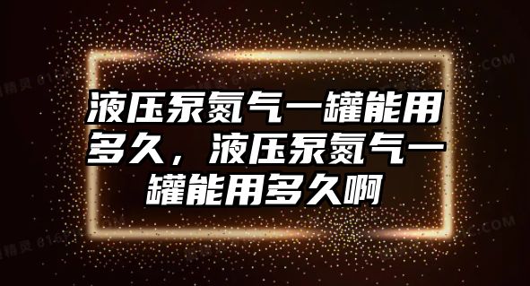 液壓泵氮?dú)庖还弈苡枚嗑?，液壓泵氮?dú)庖还弈苡枚嗑冒? class=