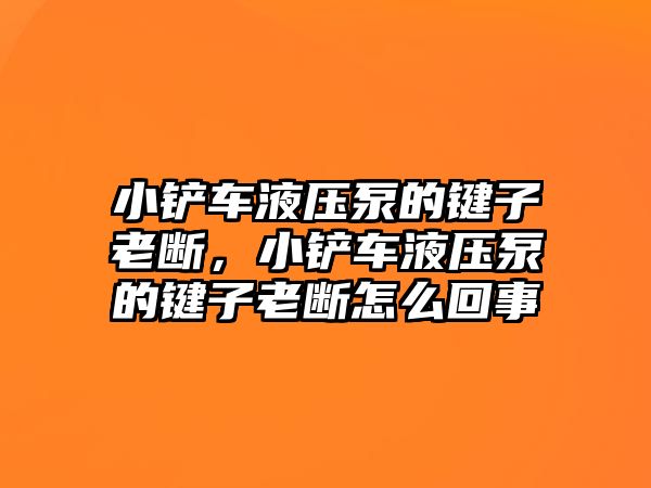 小鏟車液壓泵的鍵子老斷，小鏟車液壓泵的鍵子老斷怎么回事