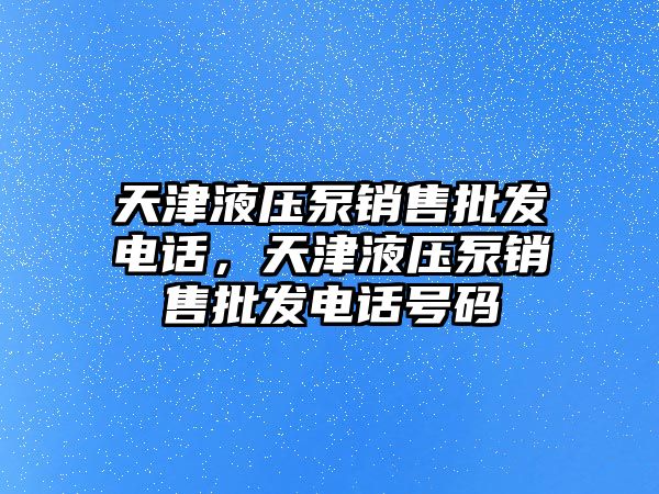 天津液壓泵銷售批發(fā)電話，天津液壓泵銷售批發(fā)電話號碼