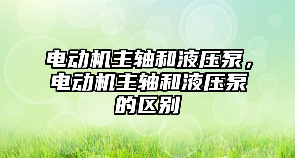 電動機(jī)主軸和液壓泵，電動機(jī)主軸和液壓泵的區(qū)別