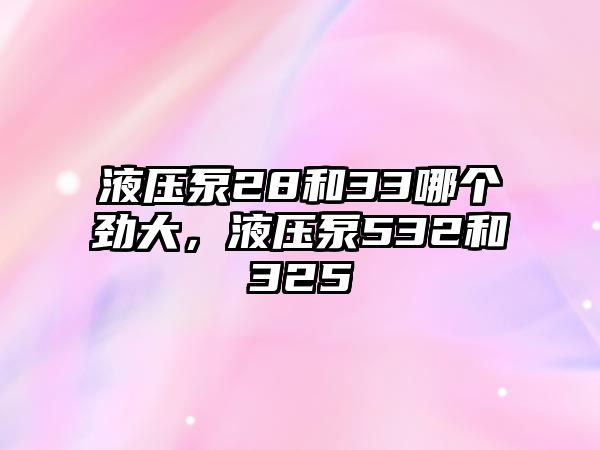 液壓泵28和33哪個勁大，液壓泵532和325